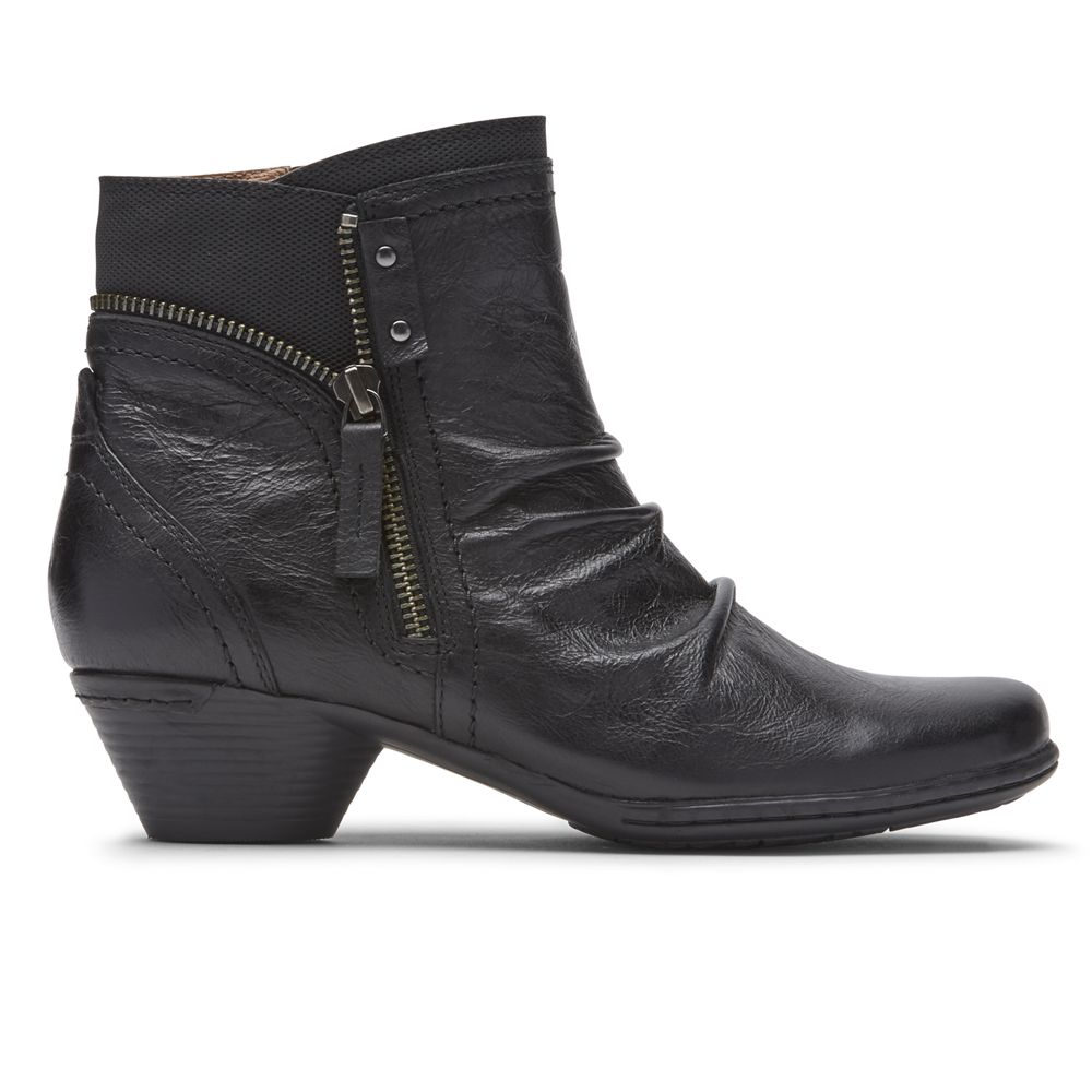 Rockport Canada Cobb Hill Laurel - Womens Booties Black (IUL901748)